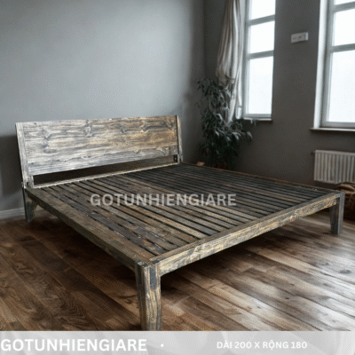 Giường Gỗ Thông Tự Nhiên 1m8 x 2m