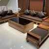 Sofa gỗ hương xám tự nhiên 2 ghế – Kích thước 3m2 x 2m5 – Kèm nệm cao cấp